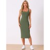 Allegra K Women's Scoop Neck Sleeveless Knit Slit Bodycon Midi Ribbed Dress - image 4 of 4