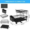 LunaLulinlk 2 Tier Dish Drying Racks for Kitchen Counter, Dish Drying Rack Drain Board Set with Utensil Holder and Cup Rack - 2 of 4