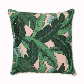 25" Swaying Palms Outdoor Floor Pillow Capri Blue - Pillow Perfect