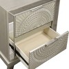 Royal Hampton 28 Inch Modern 2 Drawer Nightstand, Beveled Mirror Trim, Champagne - 2 of 4