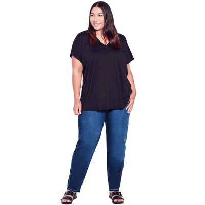 Avenue Women's Plus Size Butter Denim Straight Leg Jean