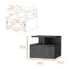NicBex Wall-mounted Nightstand with 2-Tier Open Shelf Modern End Table with 1-Drawer for Bedroom,Living Room - 3 of 4