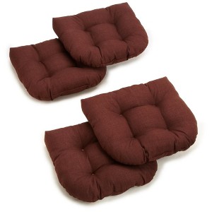 Blazing Needles, 19-inch U-Shaped Spun Polyester Outdoor Tufted Dining Chair Cushions (Set of 4) - 1 of 1