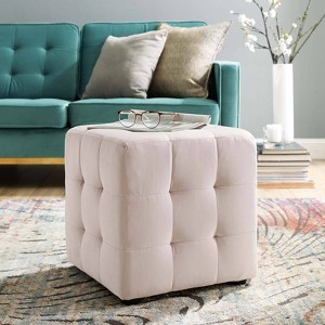 Contour Tufted Button Cube Performance Velvet Ottoman - Modway - 1 of 4