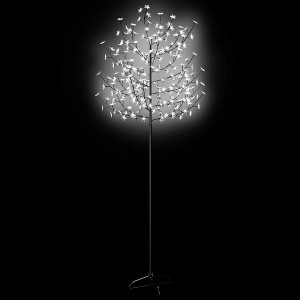 vidaXL Christmas Tree Decoration Artificial Tree with Cherry Blossom Lights - Cold White 86.6" - 1 of 4