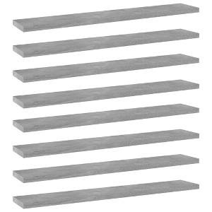 vidaXL Bookshelf Boards 8 pcs Concrete Gray 23.6"x3.9"x0.6" Engineered Wood - 1 of 4