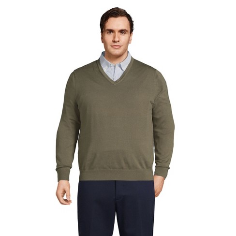 Lands' End Men's Big And Tall Classic Fit Fine Gauge Supima Cotton V ...