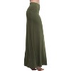 Women's Fold-Over Flare Maxi Skirt - Stylish Spandex Long Skirt for All-Day Comfort Army Green - 2 of 4