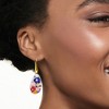 Ross-Simons Italian Multicolored Millefiori Murano Glass Teardrop Earrings With 18kt Gold Over Sterling - 2 of 3