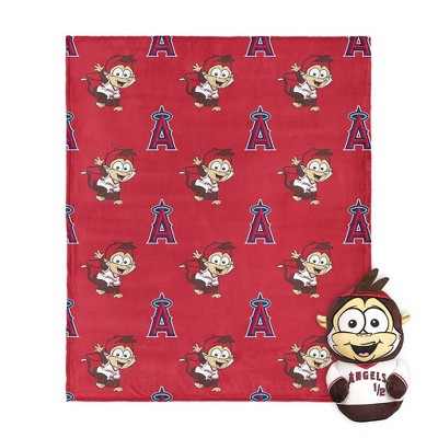 MLB Los Angeles Angels Mascot Silk Touch Throw Blanket and 11" Plush