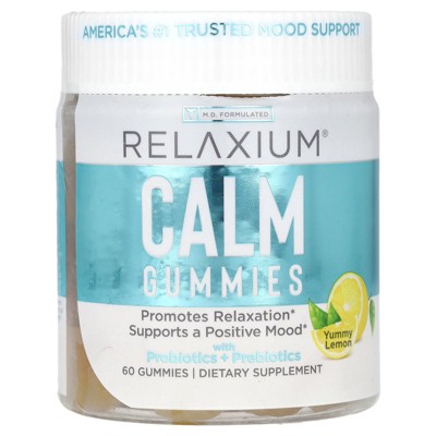 Relaxium Calm Gummies with Probiotics + Prebiotics, Yummy Lemon, 60 Gummies