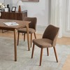Upholstered Dining Chair with Solid Wood Legs,Wing Backrest for Dining Room,Set of 2 - 4 of 4