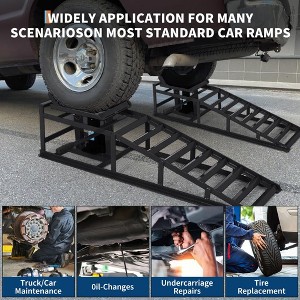 TROPOW 2 Pack Hydraulic Car and Truck Service Ramps,Adjustable Lift Height 9.8" to 16.21", ,Vehicle Auto Garage (5T) - 1 of 4
