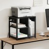 Under Desk Printer Stand, with 3 Storage Shelves, Mobile Heavy Duty Printer Cart with Lockable Wheels for Paper Storage, Home Office - 3 of 4