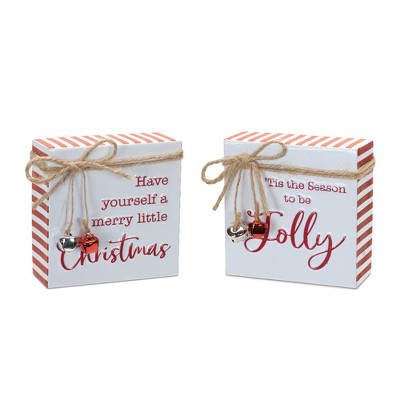Melrose Christmas Sentiment Sign (Set of 2)