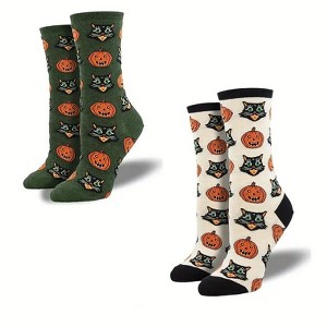 Cats and Pumpkins (Women's Sizes, Adult Medium) - Great for Halloween - 1 of 3