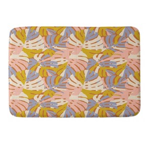 Lathe Quill Color Block Monstera Heavy Memory Foam Bath Rug - Deny Designs: Non Slip, Microfiber, Machine Washable - 1 of 3