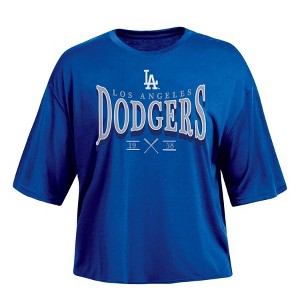 MLB Los Angeles Dodgers Women's Fashion Fit Crop T-Shirt - S : Target