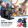 VEVOR Hat Heat Press, 4-in-1 Cap Heat Press Machine, 6 x 3in Clamshell Sublimation Transfer, LCD Digital Timer Temperature Control, Black - 3 of 4