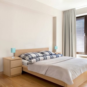 Creekwood Home Set of 2 Contemporary Bedside White Table Lamps with USB Port Aqua Shade - 1 of 4