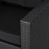 WestinTrends 4-Piece Wicker Outdoor Patio Conversation Sofa Set with Coffee Table, Black/Black - 3 of 4
