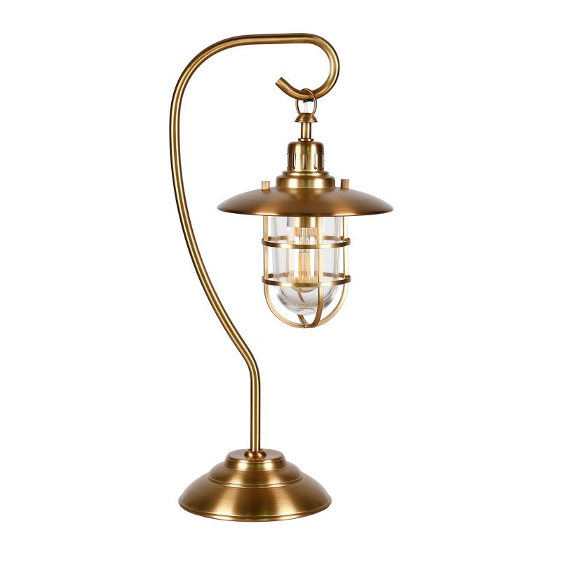 Hampton & Thyme 22" Tall Nautical Table Lamp with Glass/Metal Shade, 1 of 10