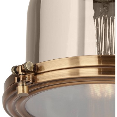 Elida 20'' Antique Brass Modern Mini Glass Bell Jar Pendant