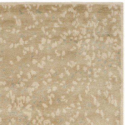 Hand-Knotted Pewter and Teal Wool Silk 6' x 9' Area Rug