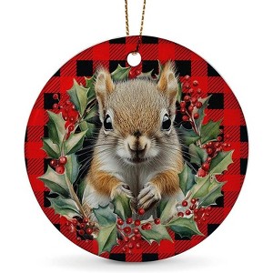 Lomsoe Squirrel Ornaments for Christmas Tree Ceramic Red Christmas Tree Hanging Decor Christmas Gift Christmas Decor Christmas Tree Ornament - 1 of 1