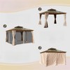 VisioGear Canopies and Gazebos, Outdoor Gazebos with Double Roof, Gazebo Pavilion with Curtain and Net for Garden, Yellow, 142.9”*142.9"*114.17" - 4 of 4