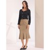 Hobemty Women's Elegant Below Knee Length Fishtail Skirt with Belt - image 3 of 4