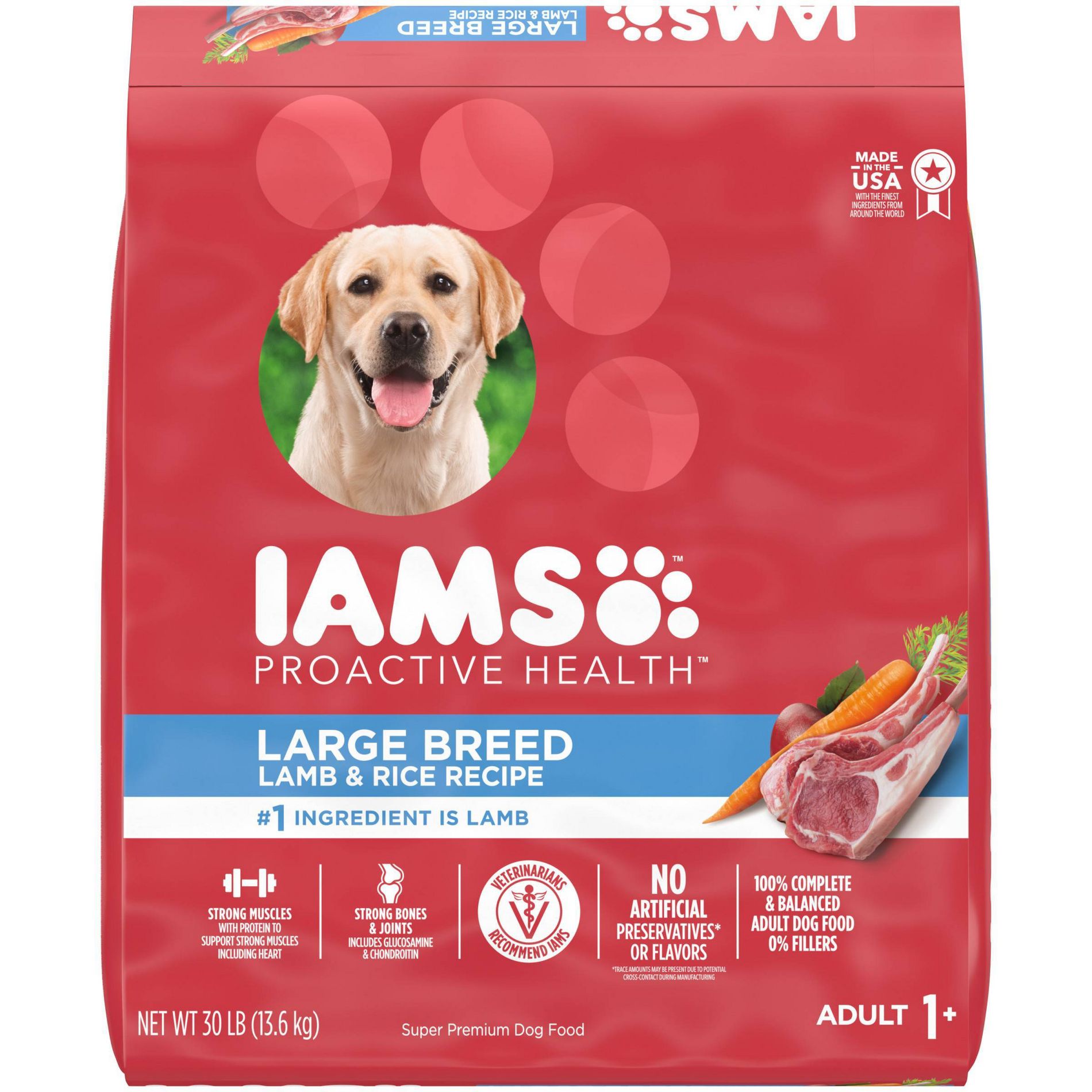 IAMS Proactive Health Lamb and Rice Flavor Large Breed Adult Dry Dog Food - 30lbs