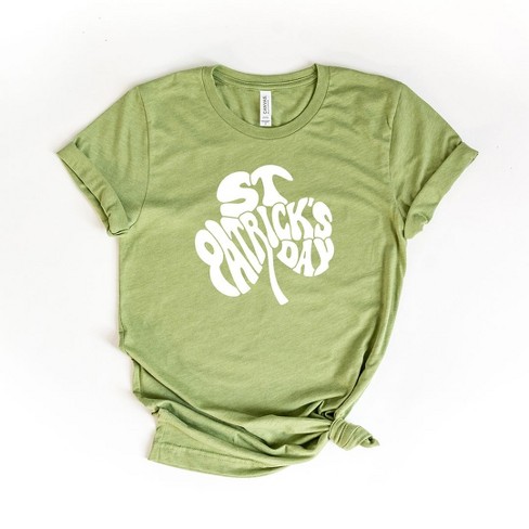 Simply Sage Market Women s St. Patrick s Day Word Shamrock Short Sleeve Graphic Tee S Light Green Target