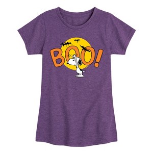 Girls' - Peanuts - Boo Snoopy Fitted Short Sleeve Graphic T-Shirt - 1 of 4