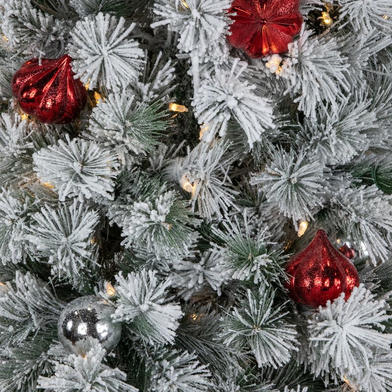 Northlight Pre-Lit Snowy Bristle Pine Artificial Christmas Tree - 7' - Warm White LED Lights, 4 of 10