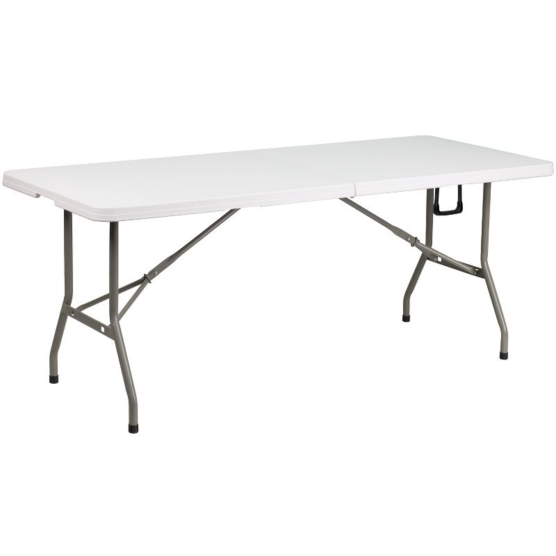 Flash Furniture 6-Foot Bi-Fold Plastic Banquet and Event Folding Table with Carrying Handle, 1 of 8