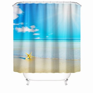 Blue Sky And Sea Shower Curtains for Bathroom Waterproof Fabric Bath Curtain Durable Soft Stylish Bathroom Decor 72x72 Inch - 1 of 1
