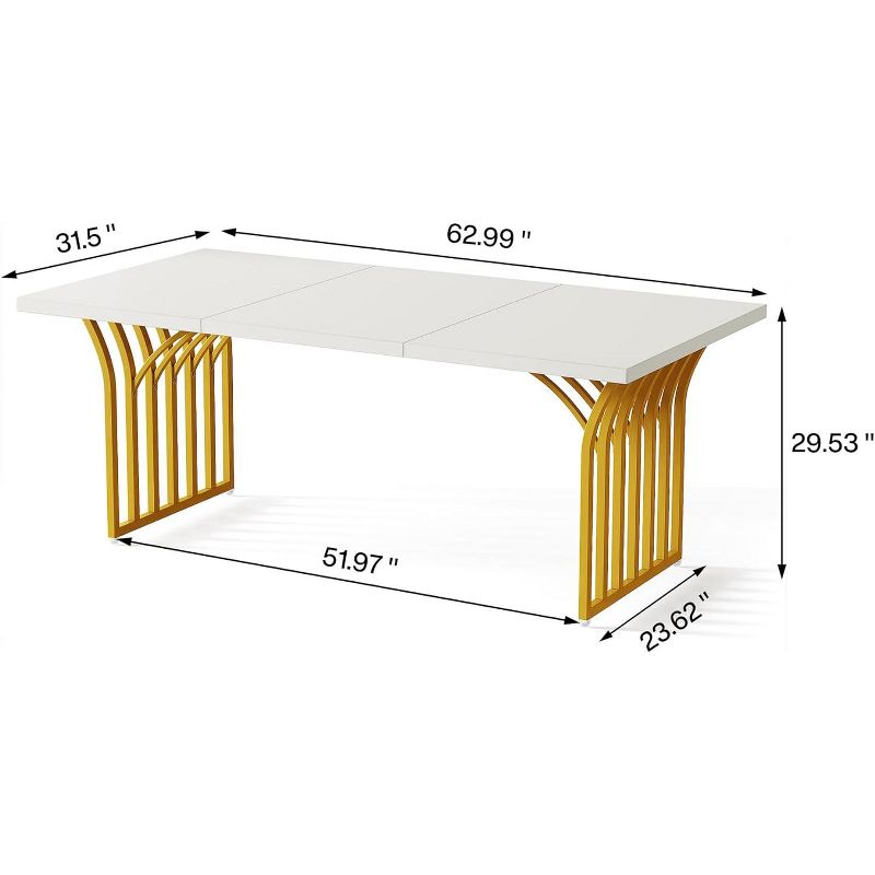Tribesigns 63" Conference Table, Rectangle Meeting Seminar Table for 4-6 People, Modern Training Table Boardroom Desk for Conference Room, 3 of 9