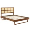 Modway Sidney Cane and Wood Full Platform Bed With Angular Legs - 2 of 4