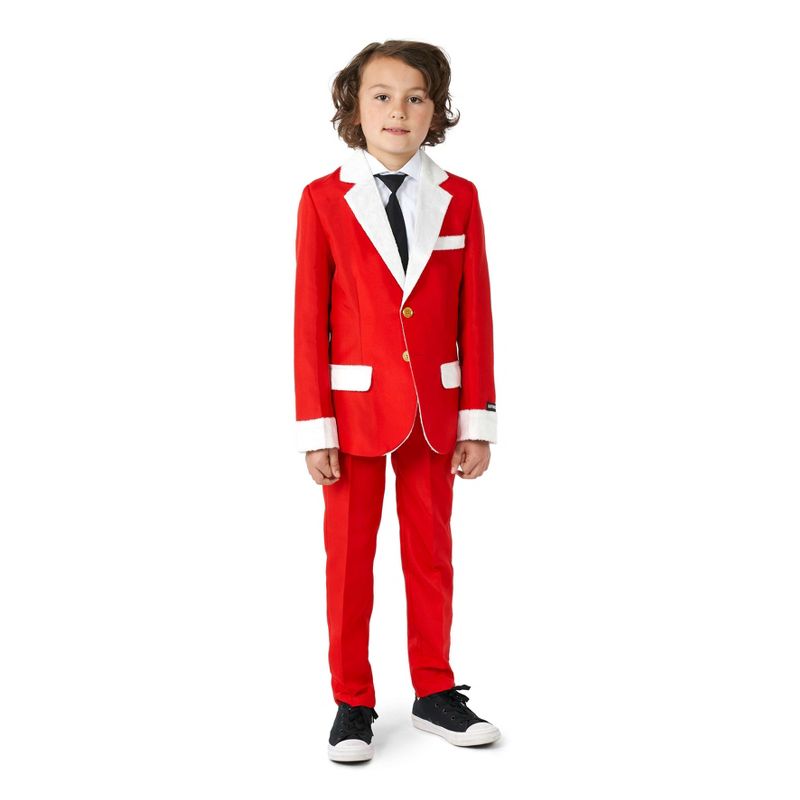 Suitmeister Boys Christmas Suit - Santa Faux Fur - Red, 1 of 8