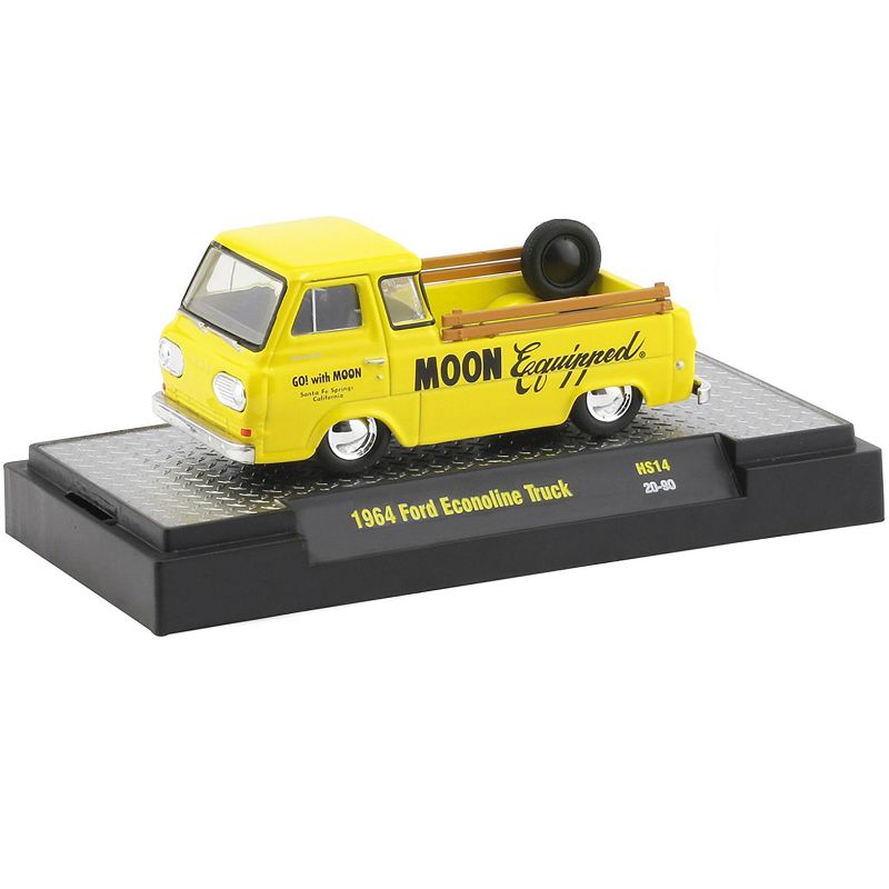 1964 Ford Econoline Pickup Truck "Moon Equipped" Bright Yellow Limited Edition to 8250 pcs 1/64 Diecast Model Car by M2 Machines, 2 of 4