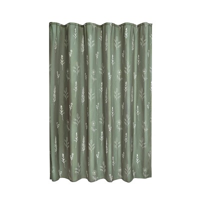 iDESIGN Apothecary Shower Curtain: Botanical Pattern, Polyester, Machine Washable, Woven Fabric