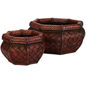 Nearly Natural Rounded Octagon Decorative Planter (Set of 2) - 1 of 1