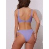 INSPIRE CHIC Women's Cutout Racerback Ribbed Bikini Sets, Scoop Neck Top Triangle Bottom Swimwear Bathing Suits 1 Set - 3 of 4