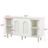55'' Sideboard Buffet Cabinet, Coffee Bar Cabinet with Glass Door, Kitchen Pantry Cabinet,  Modern Cupboard for Kitchen Living Room Entryway - 3 of 4