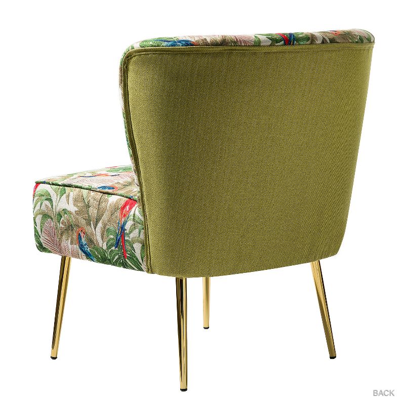 Urbain Wooden Upholstery Accent Side Chair with Tufted Back | Karat Home, 6 of 11