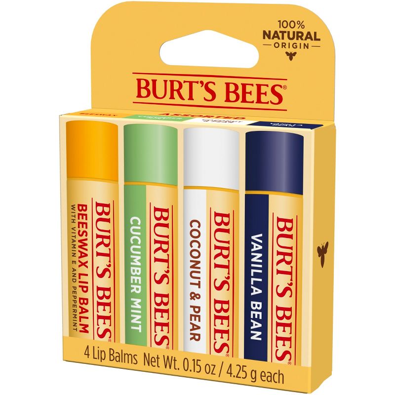 Burt&#39;s Bees Beeswax + Cucumber Mint + Coconut &#38; Pear + Vanilla Bean Lip Balm - 4pk/0.6oz, 5 of 15