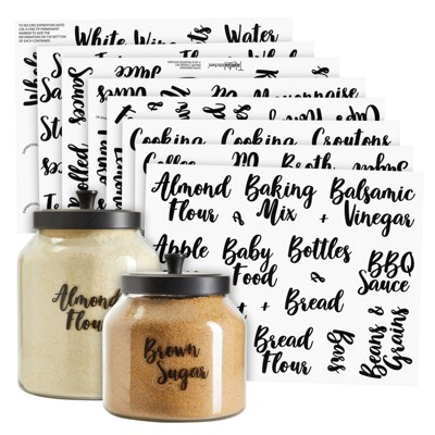 Kitchen Labels, Chalkboard Spice Jar Labels Printed For Pantry