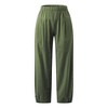 Summer Casual Pants for Women Cotton Blend Linen Pants with Pockets Calf Length Cuff Lounge Pants Harem pants for Summer Beach Resorts Outfits - 3 of 4