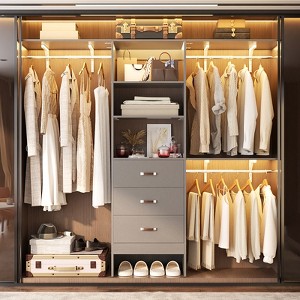 Besiost 96-In Closet Organizer with Wood Drawers, Closet System with Hanging Rods and Storage Shelves - 1 of 4